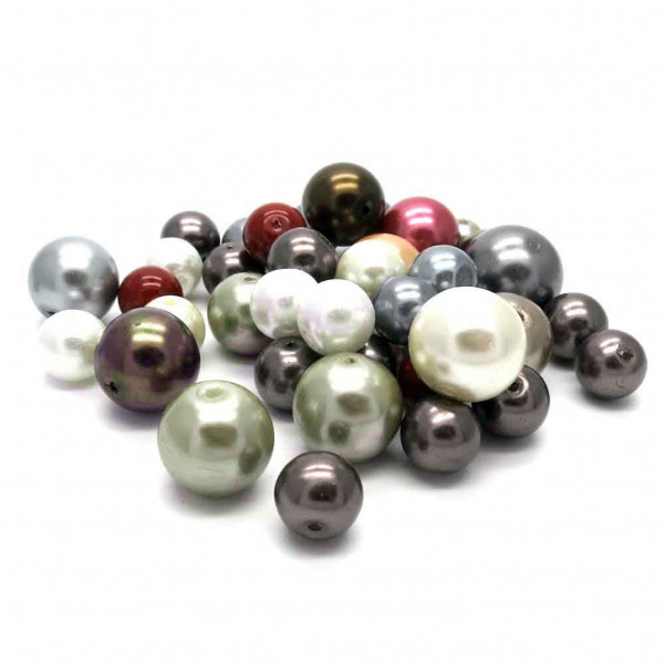 490g Glaswachsperlen 4-14mm im bunten Mix rund - Schmuckzubehör - Leisure-Beads DIY