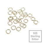 2x 925er Biegering 4mm x 0,6mm Sterling Silber Binderinge - Schmuckzubehör
