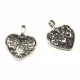 silberfarben Herz Anhänger 17x14mm Trachtenherz Schmuckanhänger - Schmuckzubehör - Leisure-Beads DIY