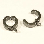 2x Edelstahl Ohrclips 13x16x4mm silberfarben - Schmuckzubehör zum Ohrclips basteln