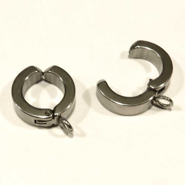2x Edelstahl Ohrclips 13x16x4mm silberfarben - Schmuckzubehör zum Ohrclips basteln - Leisure-Beads DIY