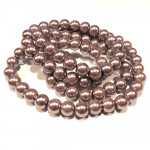 1 Strang altrosa 10mm Glaswachsperlen rund - Schmuckzubehör