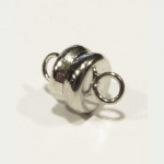 1x Magnetverschluss 11x6mm silberfarben - Schmuckzubehör