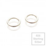 2x 925er Biegering 5mm x 0,6mm Sterling Silber rund Binderinge - Schmuckzubehör