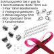 Halsband Set 10mm mit pink Samtband und silberfarben - Schmuckzubehör - Leisure-Beads DIY