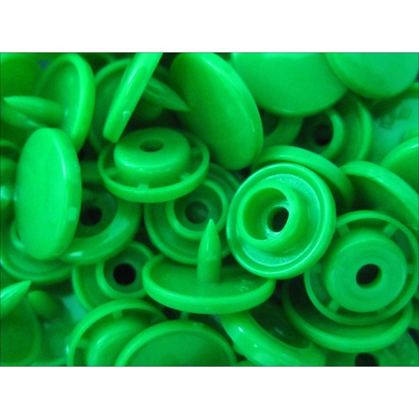 10x Grüne KAM Snaps Größe T-5 Größe 20 Plastik Druckknöpfe