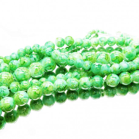 Leisure-Beads - 4 Stränge (104g) grüne Glasperlen 4-10mm Perlenmix- Schmuckzubehör