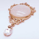 1x goldfarben Barock Anhänger 87x52x12mm mit rosa Stein und Strass - Schmuckzubehör