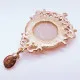 1x goldfarben Barock Anhänger 87x52x12mm mit rosa Stein und Strass - Schmuckzubehör - Leisure-Beads DIY