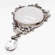 1x grau silberfarbener Barock Anhänger 87x52x12mm mit Strass - Schmuckzubehör