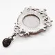 1x grau silberfarbener Barock Anhänger 87x52x12mm mit Strass - Schmuckzubehör - Leisure-Beads DIY