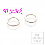 50x 925er Biegering 5mm x 0,7mm Sterling Silber rund Binderinge - Schmuckzubehör