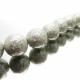 1x silberfarbene Perle 20mm mit Glitzer - Schmuckzubehör