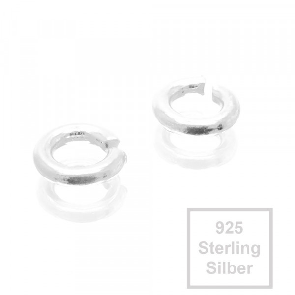 2x 925er Biegering 4,5mm x 1mm Sterling Silber rund Binderinge - Schmuckzubehör - Leisure-Beads DIY