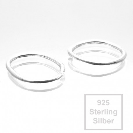 Leisure-Beads - 1x 925er Biegering 12mm x 8mm x 1,1mm Sterling Silber oval Binderinge - Schmuckzubehör Biegering