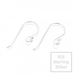 2x 925 Sterling Silber Ohrhaken 13x22mm 925er Ohrfedern - Schmuckzubehör
