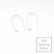 2x 925er Ohrhaken 16x8mm silberfarben Ohrringe Sterling Silber - Schmuckzubehör aus 925 Silber