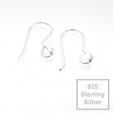 Leisure-Beads - 2x 925er Ohrhaken 17x14mm mit Tropfen Ohrringe Sterling Silber - Schmuckzubehör