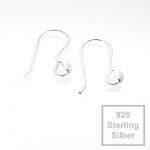 2x 925er Ohrhaken 17x14mm mit Tropfen Ohrringe Sterling Silber - Schmuckzubehör
