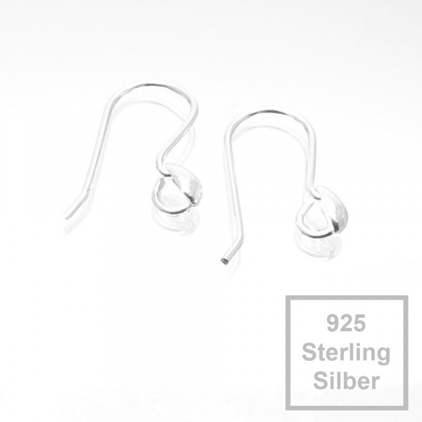 2x 925er Ohrhaken 17x14mm mit Tropfen Ohrringe Sterling Silber - Schmuckzubehör - Leisure-Beads DIY