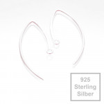 2x 925 Sterling Silber Ohrhaken 33x15mm 925er Ohrhänger - Schmuckzubehör