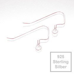 Leisure-Beads - 2x 925er Ohrhaken 26x19mm Sterling Silber Design Ohrfedern - Schmuckzubehör