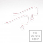 2x 925er Ohrhaken 26x19mm Sterling Silber Design Ohrfedern - Schmuckzubehör