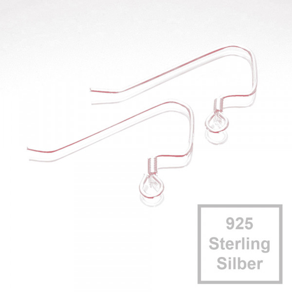2x 925er Ohrhaken 26x19mm Sterling Silber Design Ohrfedern - Schmuckzubehör - Leisure-Beads DIY