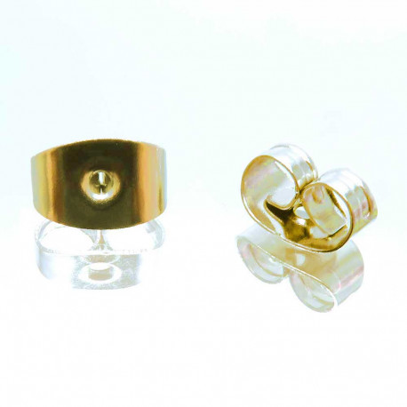 Leisure-Beads - 10x Edelstahl Ohrstopper 6x4mm antikgoldfarben für Ohrringe - Schmuckzubehör