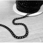 50cm schwarze Edelstahl Ankerkette 5x3mm - Schmuckzubehör Edelstahl