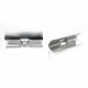 2x Edelstahl Bandklemme 25mm silberfarbene Bandverbinder - Schmuckzubehör