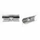 2x Edelstahl Bandklemme 25mm silberfarbene Bandverbinder - Schmuckzubehör - Leisure-Beads DIY