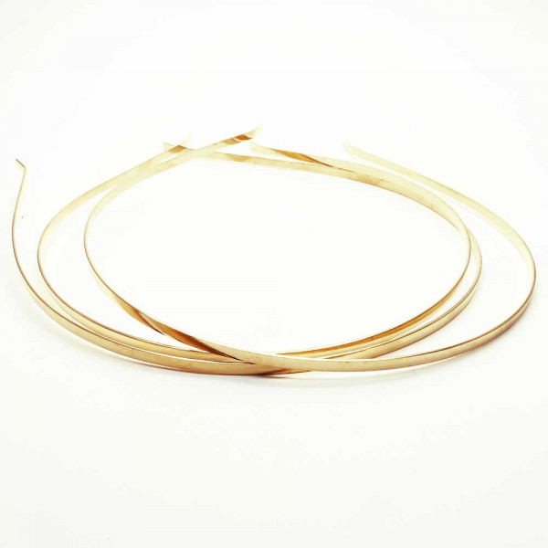 2x kc-goldfarbener Haarreif 3mm Edelstahl - Haarschmuck basteln - Leisure-Beads DIY