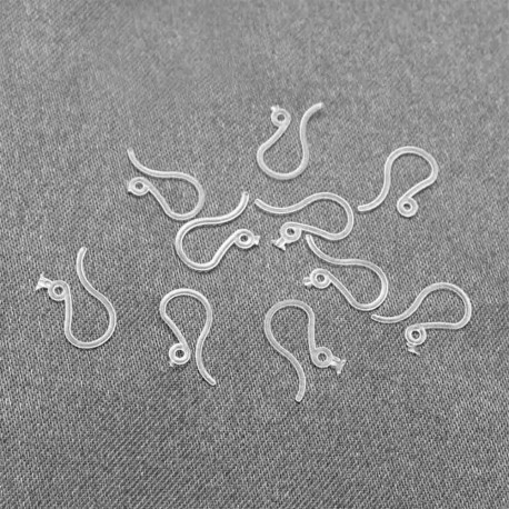 Leisure-Beads - 500x weiß transparente Ohrfedern 11x7mm Ohrhaken aus Kunststoff - Schmuckzubehör Ohrringe