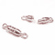 1x hellsilberfarben Drehverschluss 17x4x4mm oval Schraubverschluss halbgeriffelt - Schmuckzubehör Schmuckverschluss