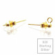 2x 925er Ohrstecker 12x3mm vergoldet mit Öse und 925er Stoppern - Schmuckzubehör 925 Silber
