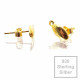 2x 925er Ohrstecker 10x5x12mm vergoldet mit Öse und 925er Stoppern - Schmuckzubehör 925 Silber