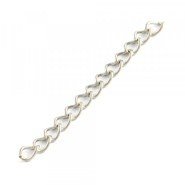 5x Edelstahl 316 Verlängerungskette 40x3mm silberfarben - Schmuckzubehör - Leisure-Beads DIY