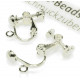2 Stück hellsilber Ohrclips 21x14mm zum Clippen und Drehen - Schmuckzubehör Ohrclips basteln