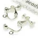 2 Stück hellsilber Ohrclips 21x14mm zum Clippen und Drehen - Schmuckzubehör Ohrclips basteln - Leisure-Beads DIY