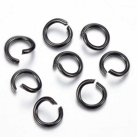 Leisure-Beads - 10x Edelstahl Biegering 6mm x 1mm schwarze Binderinge - Schmuckzubehör