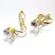 2x goldfarbene Ohrclips 17x6,5mm mit Zirkonia - Schmuckzubehör zum Ohrclips Basteln - Leisure-Beads DIY