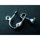 Silberfarbene Ohrclips 14x17mm zum Clippen und Drehen - Schmuckzubehör Ohrclips