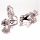 2x silberfarbene Ohrclips 17x6,5mm mit Zirkonia - Schmuckzubehör Ohrclips