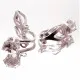 2x silberfarbene Ohrclips 17x6,5mm mit Zirkonia - Schmuckzubehör Ohrclips - Leisure-Beads DIY