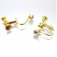 2x goldfarbene Ohrclips 16,5x13x5mm mit Zirkonia zum Clippen und Drehen - Schmuckzubehör Ohrclips
