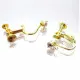 2x goldfarbene Ohrclips 16,5x13x5mm mit Zirkonia zum Clippen und Drehen - Schmuckzubehör Ohrclips - Leisure-Beads DIY