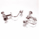 2x silberfarbene Ohrclips 16,5x13x5mm mit Zirkonia zum Clippen und Drehen - Schmuckzubehör Ohrclips