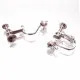 2x silberfarbene Ohrclips 16,5x13x5mm mit Zirkonia zum Clippen und Drehen - Schmuckzubehör Ohrclips - Leisure-Beads DIY