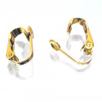 2x Edelstahl Ohrclips 16x10x7,5mm goldfarben - Schmuckzubehör zum Ohrclips basteln